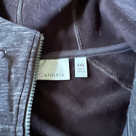 Athleta XXS hoodie zip up jacket shirt scuba trainer - Picture 3 of 4